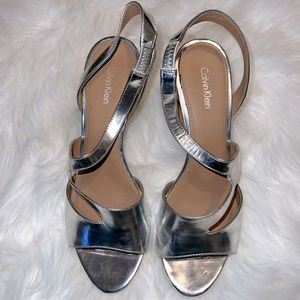 ✨Calvin Klein Silver Heels✨